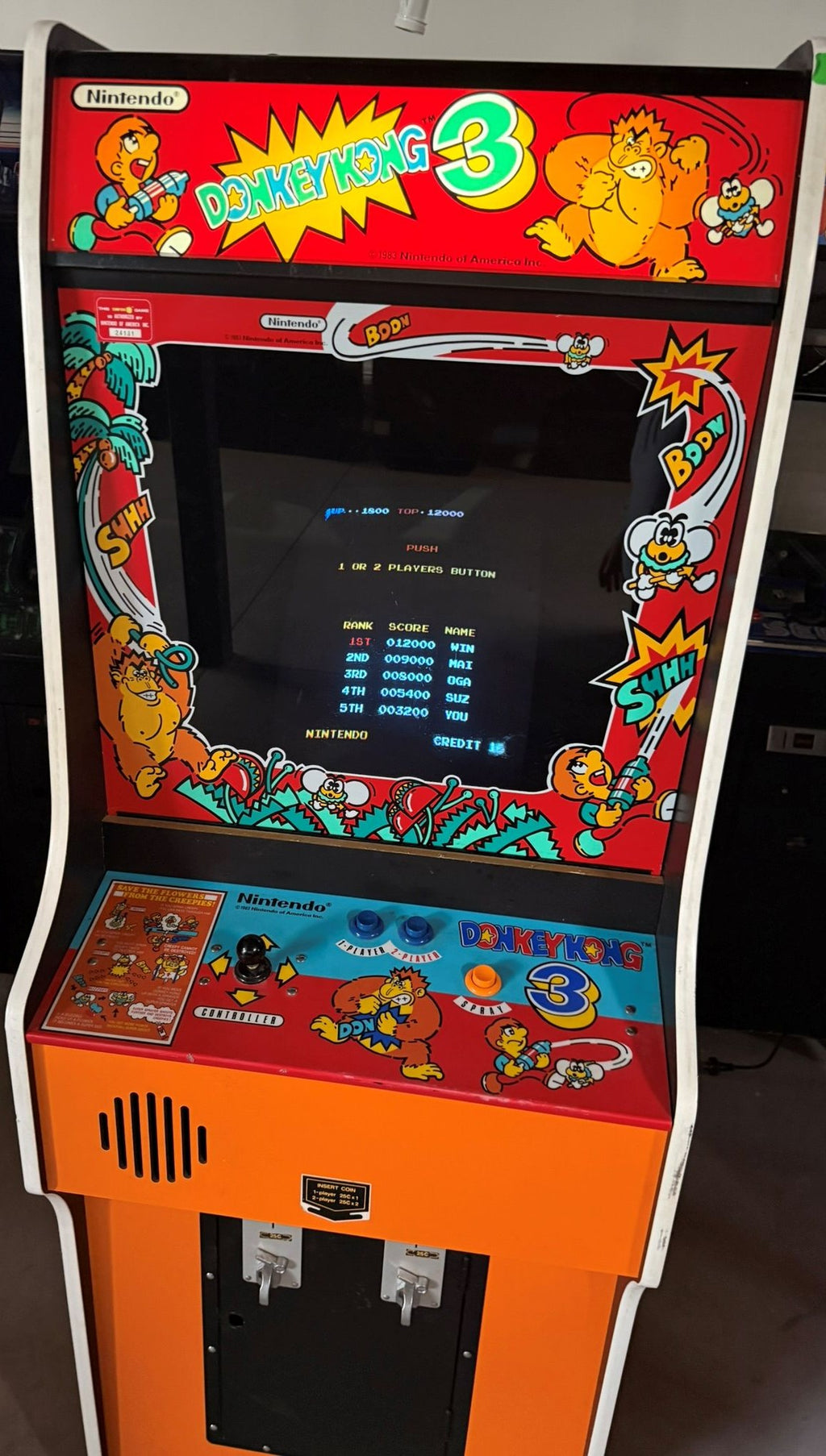 🐵 Donkey Kong 3 Arcade Machine — Restored with New Artwork
