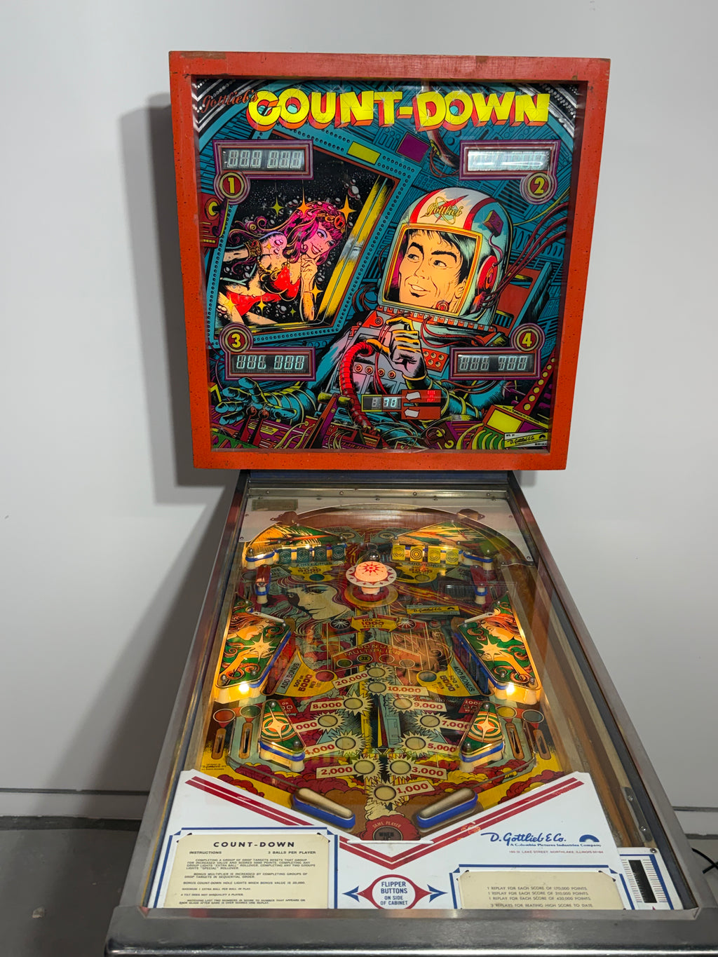 🚀 RESTORED Count Down Pinball (Gottlieb) – Showroom Condition 🚀