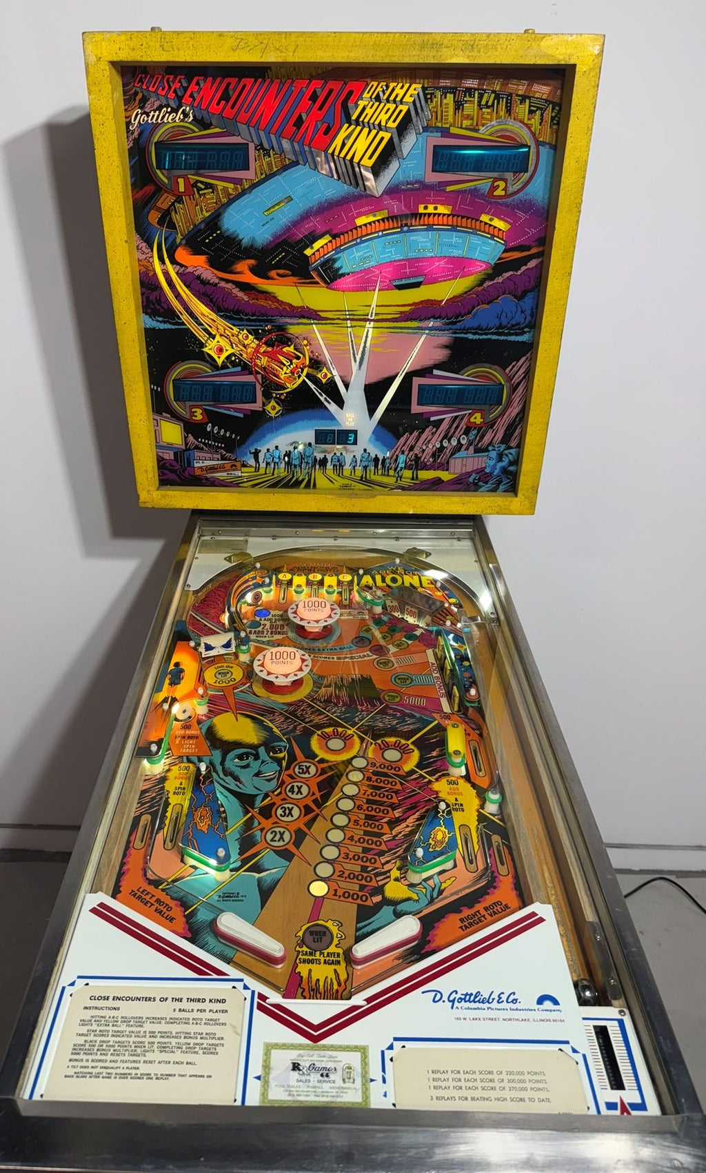 🛸 RESTORED Close Encounters of the Third Kind (Gottlieb) – Excellent Condition 🛸