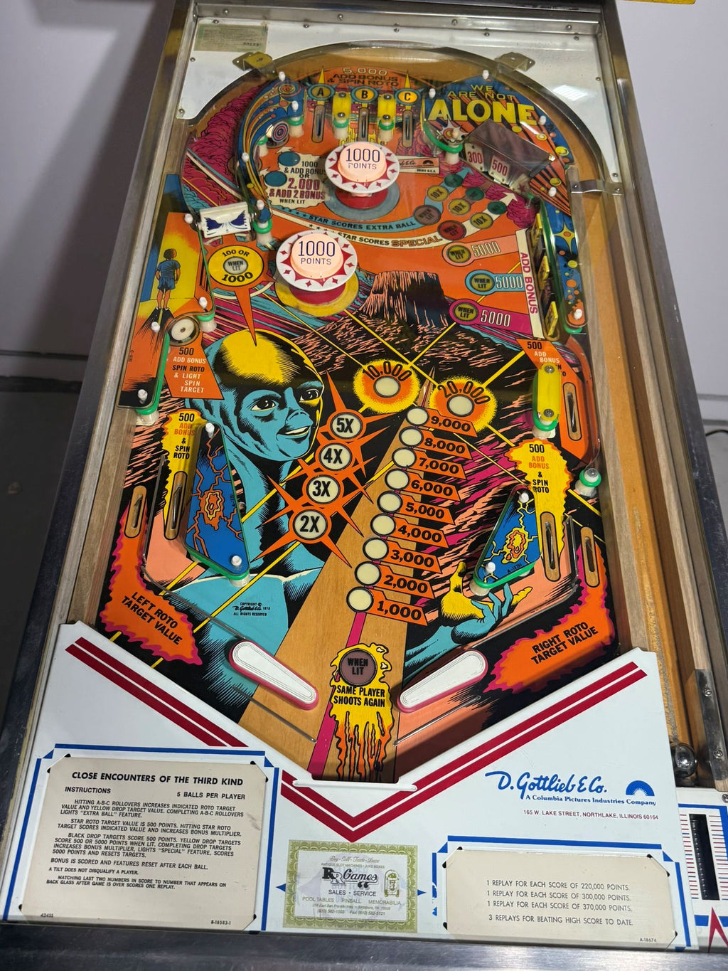 🛸 RESTORED Close Encounters of the Third Kind (Gottlieb) – Excellent Condition 🛸